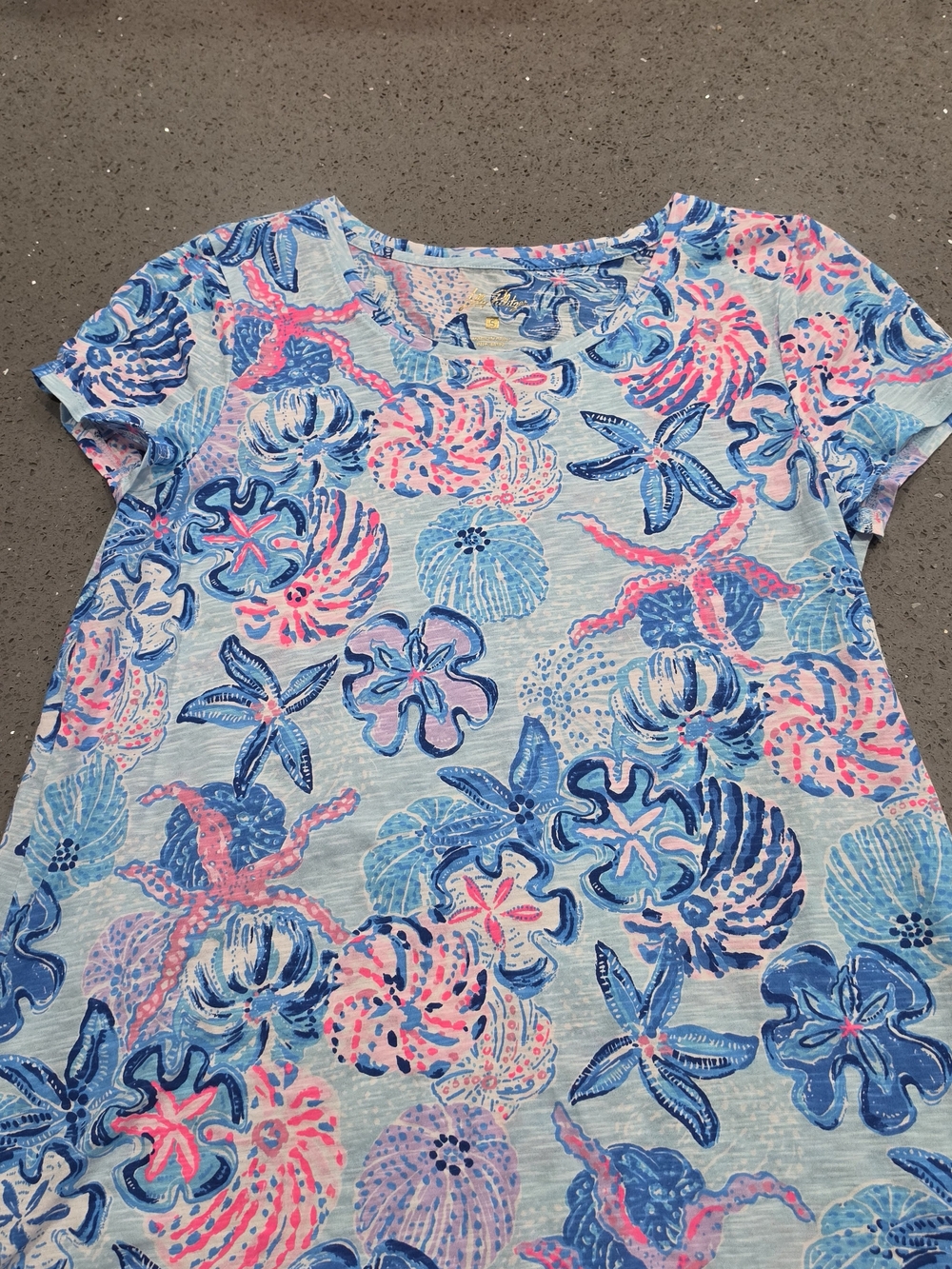 Lilly Pulitzer Girls' Pink & Blue Sea Life Print Tee
